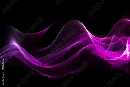 Purple wave on black background with black background and black background. Generative AI.