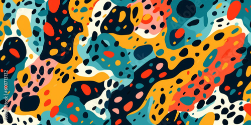 Seamless Surface Pattern Tile: Bold Organic Fluid Expressive Anomalier Animal Fur Leopard Pattern. Background: Textiles, Wallpaper & Home Decor. Generative AI.