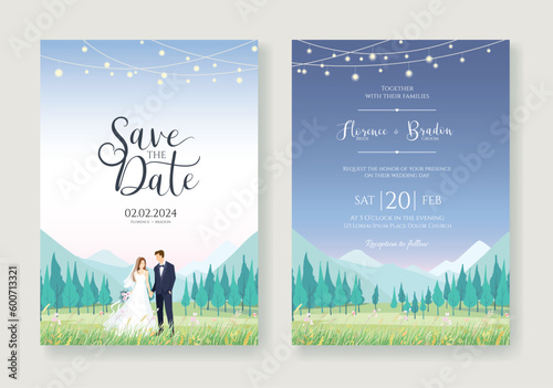 Print op canvas Wedding Invitation, save the date, card template