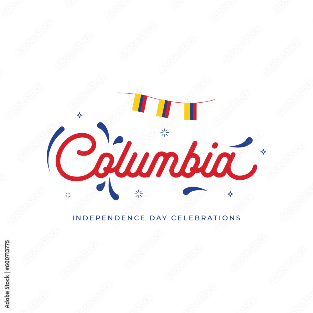 Columbia waving flag banner design template. Design for national day ...