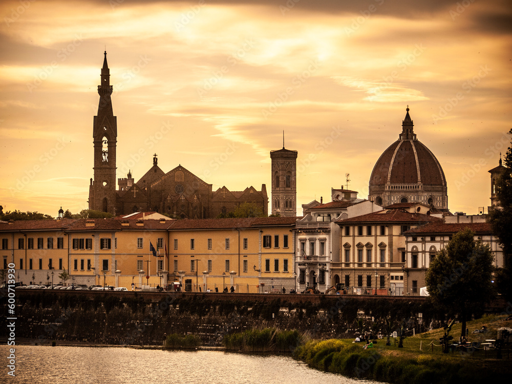 Italia, Toscana, La città di Firenze. La città al tramonto.