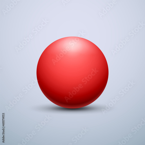 Red ball. Sphere on a light background. Vector for your graphic design.