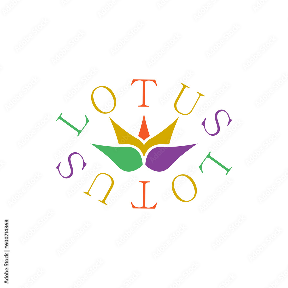 Color Lotus flower icon isolated on transparent background
