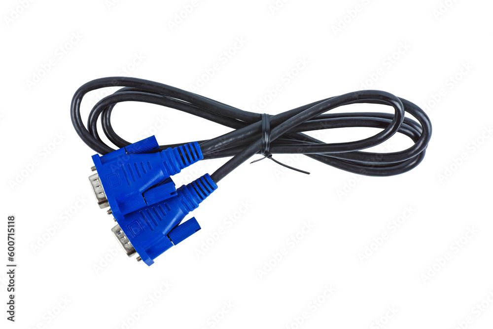 DB 15 connector isolated on white background.Top view DB 15 connector isolated on white background.Top view