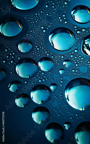 Drops of water create a serene, spa-like background, capturing the essence of natural mineral water and promoting health, wellness, and organic beauty. Macro bubbles. Soothing treatment. Generative AI