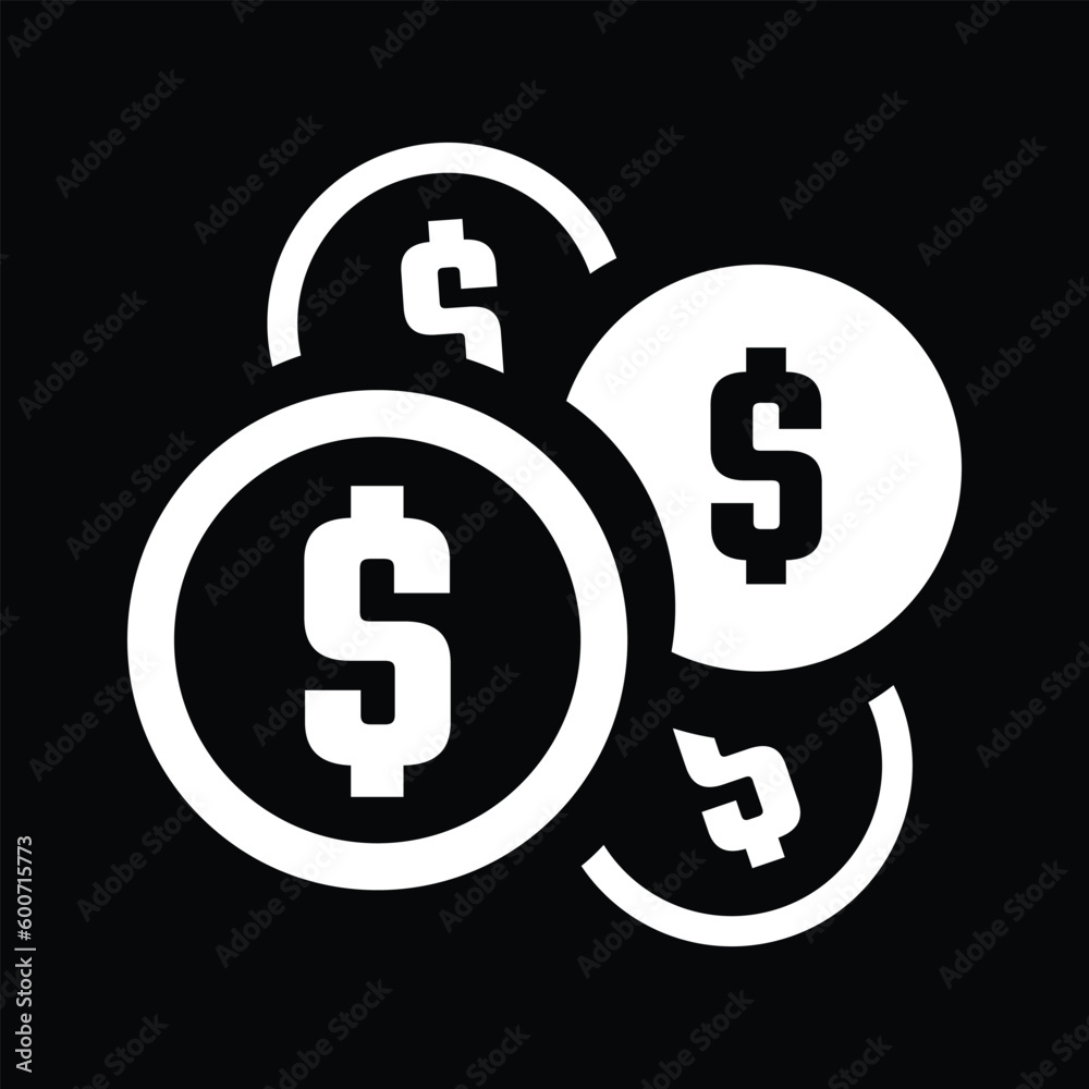 Coin with dollar sign simple icon on white background. Vector illustration. Coin with dollar sign simple icon on white background. Vector illustration.
