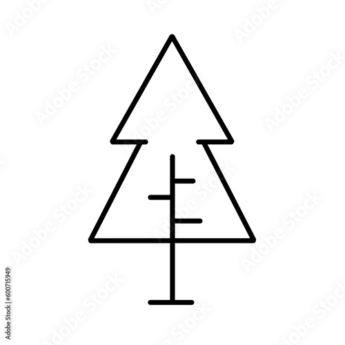 Tree vector outline art illustration