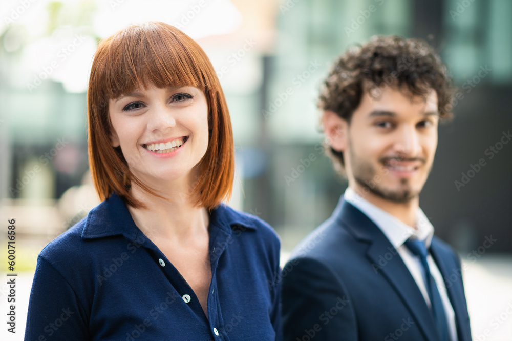 Business partners outfoor in a modern city Business partners outfoor in a modern city