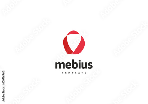 Template laconic logo design solution with mebius ribbon color picture