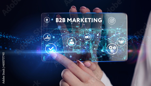 Business, Technology, Internet and network concept. B2B Business company commerce technology marketing concept. . 3d illustration
