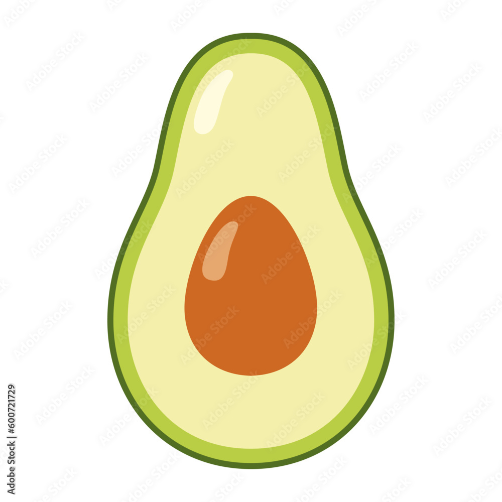 Avocado flat icon isolated on white background. Vector illustration of avocado. Avocado flat icon isolated on white background. Vector illustration of avocado.