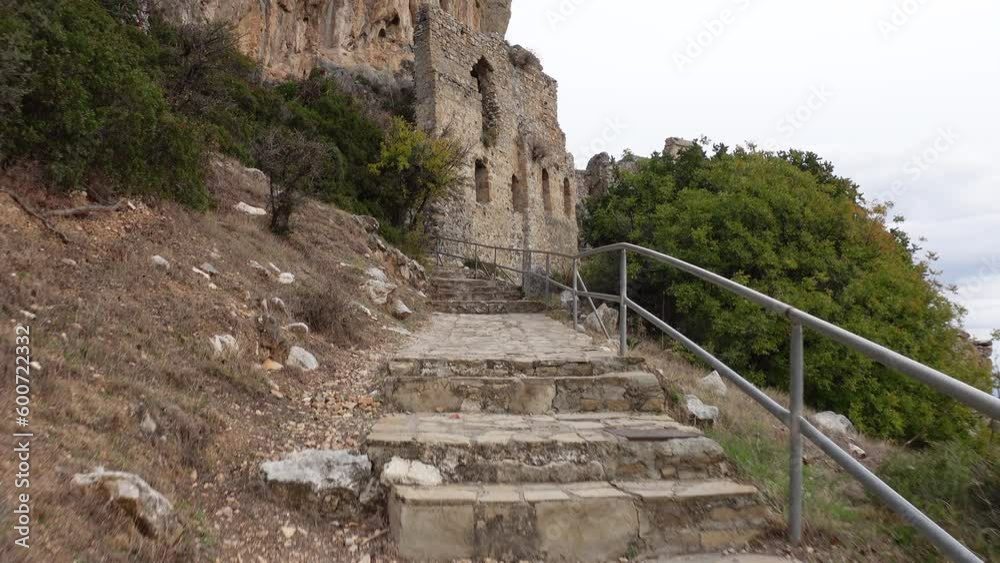 Hiking up the stairs towards St Hilarion castle, an historic landmark in Northern Cyprus
Hiking up the stairs towards St Hilarion castle, an historic landmark in Northern Cyprus