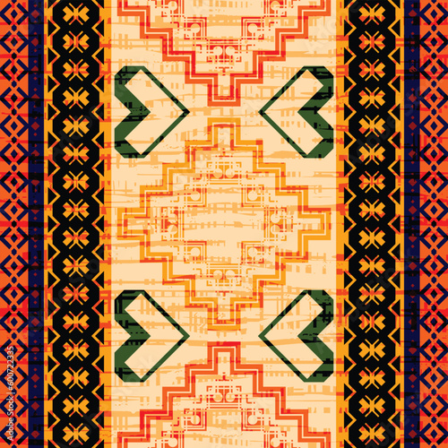 Seamless geometric pattern, ethnic background, design