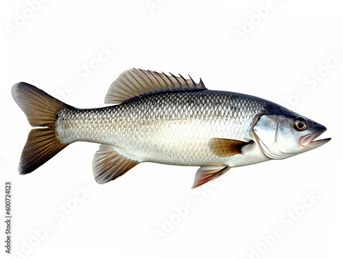 Fresh asian sea bass, barramundi isolated white background