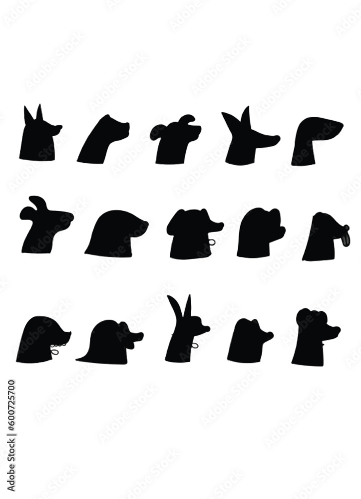 set of silhouettes of hats
