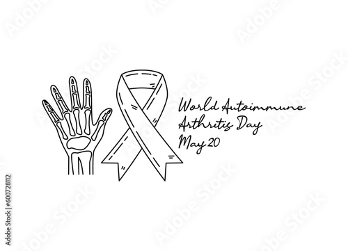 line art of world autoimmune arthritis day good for world autoimmune arthritis day celebrate. line art. illustration.