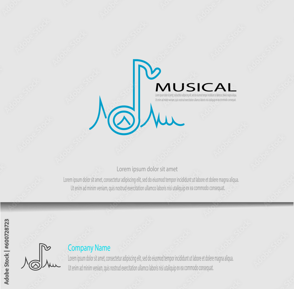 simple and elegant music logo template vector, perfect for your company branding simple and elegant music logo template vector, perfect for your company branding