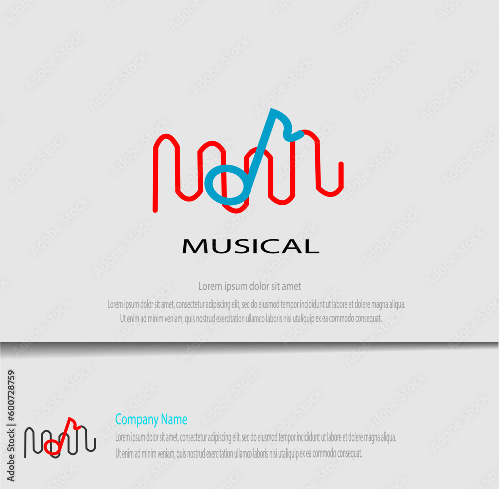 simple and elegant music logo template vector, perfect for your company branding simple and elegant music logo template vector, perfect for your company branding