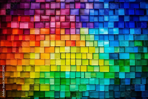 Rainbow mosaic tiles  pride  background Generative AI