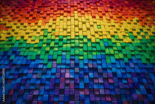 Rainbow mosaic tiles, pride, background Generative AI