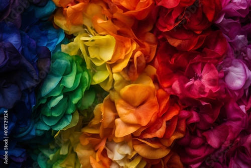 Rainbow petals, pride, background Generative AI