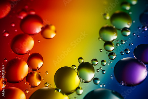Rainbow bubbles, pride, background Generative AI