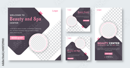 Spa and Massage Social Media Post for Online Marketing Promotion Banner, Story and Web Internet Ads Flyer