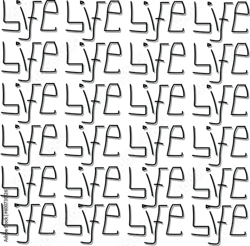seamless pattern with word  life 