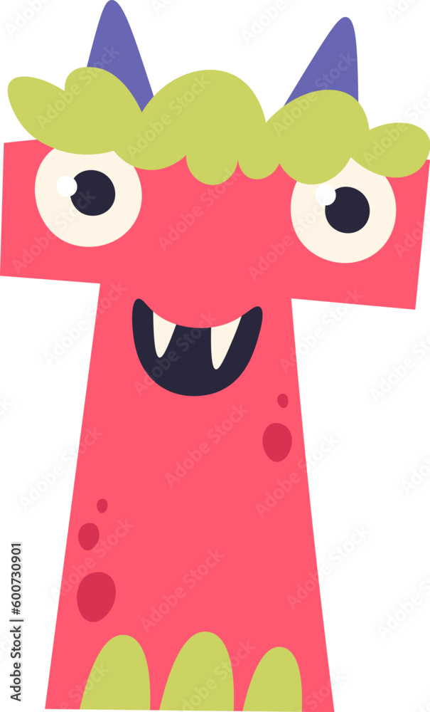 Fototapeta premium Monster Alphabet T Letter