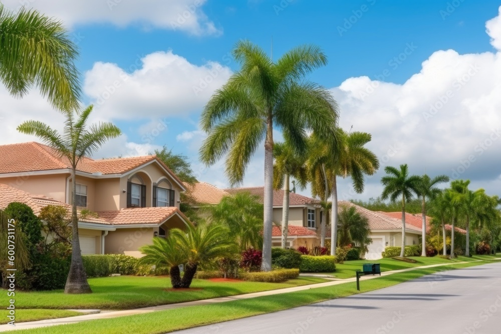 trees in front of house, ai generative trees in front of house, ai generative