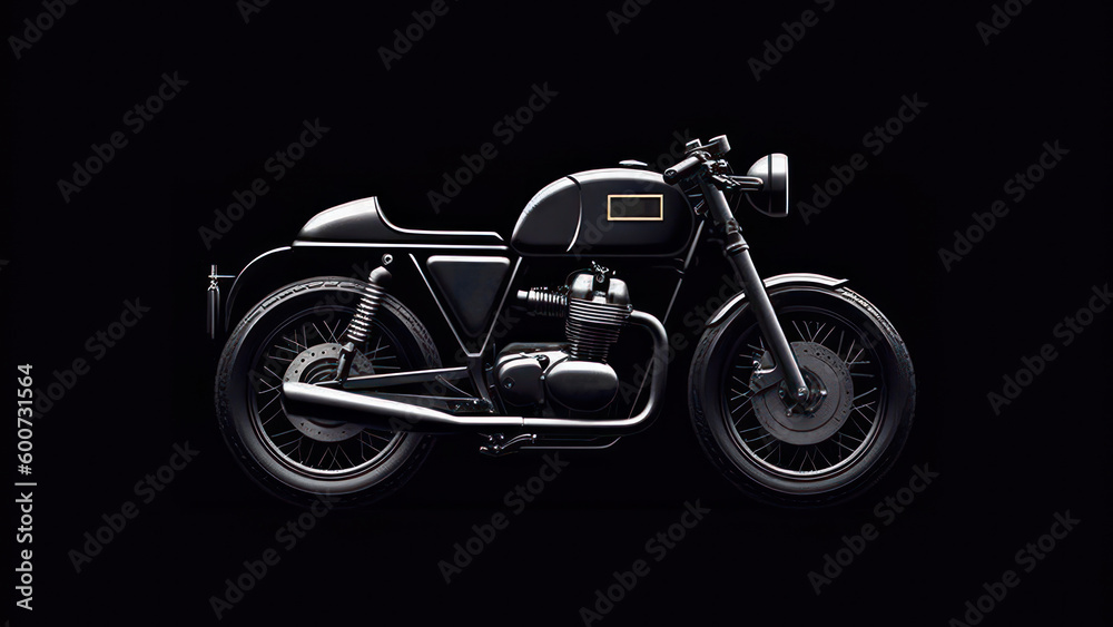 dark vintage motorcycle logo generative ai