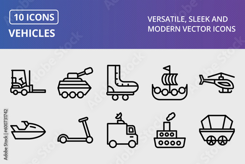 Vector Vehicles Icon Set
