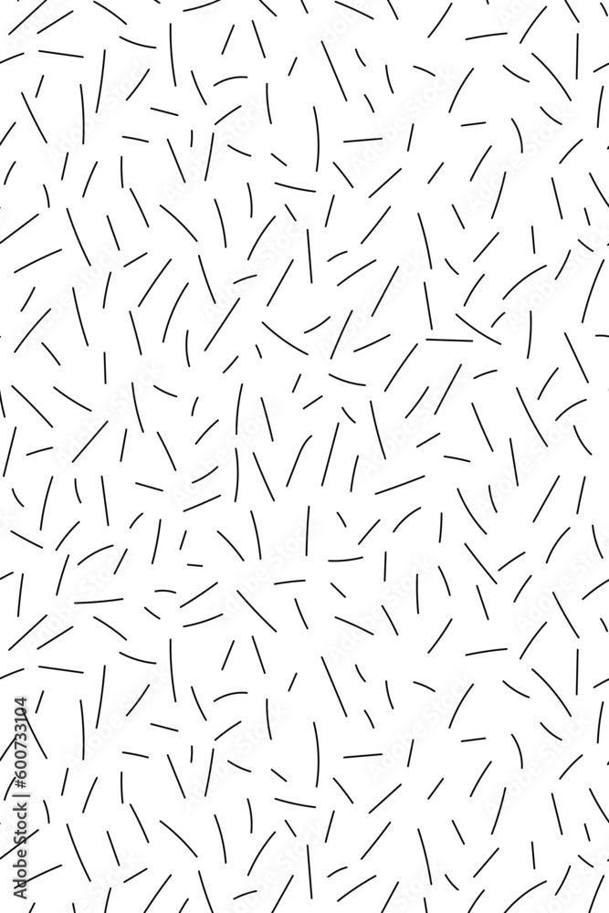 Vector seamless pattern black strokes on white background.