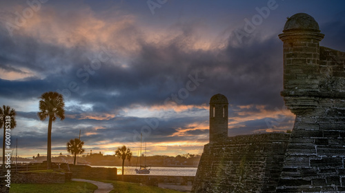 The Castillo de San Marcos at sunrise, St Augustine, FL