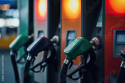 Fuel pumps in a gas station...