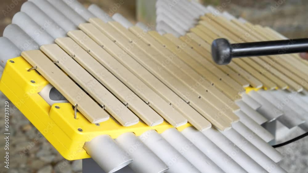 Close up of playing a xylophone. Close up of playing a xylophone.