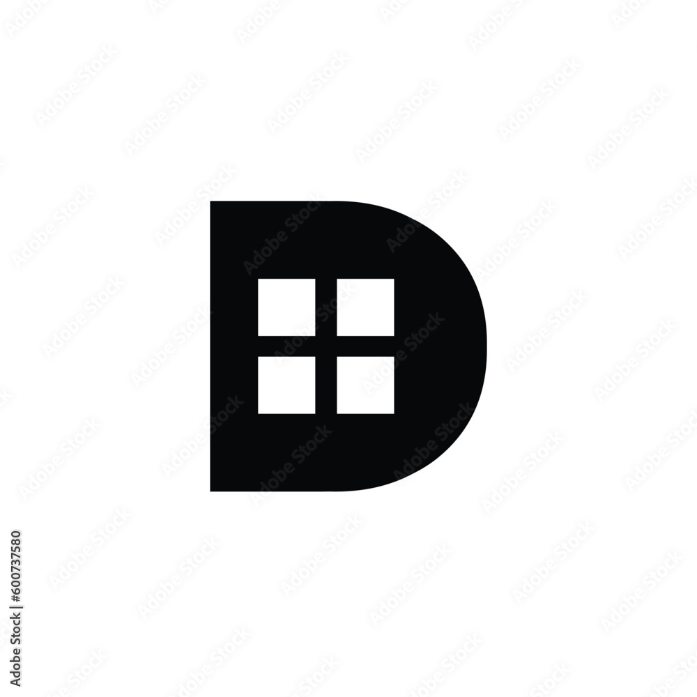 Obraz premium D logo modern technology vector letter branding
