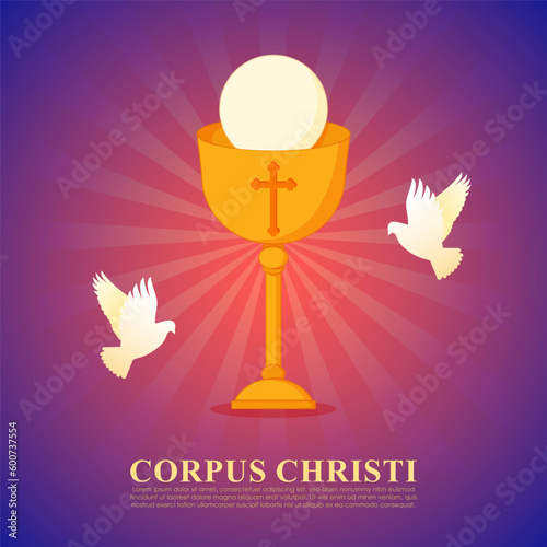 Vector illustration of Corpus Christi social media story feed mockup template