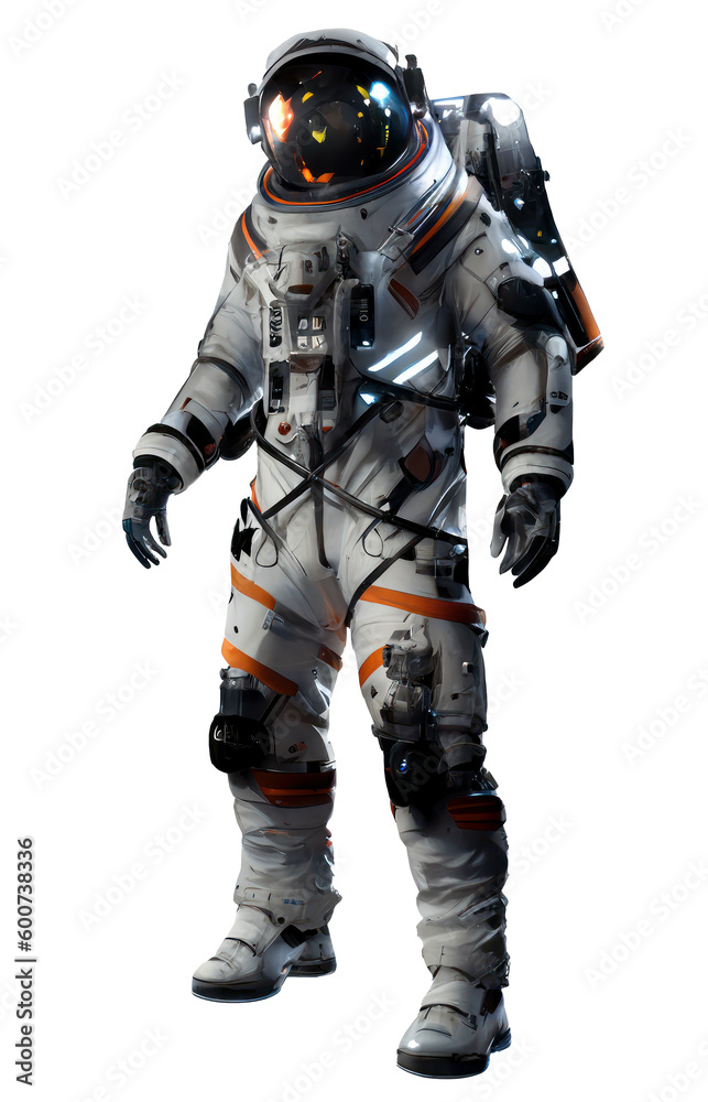Space suits isolated on transparent background. Ai generated. Space suits isolated on transparent background. Ai generated.