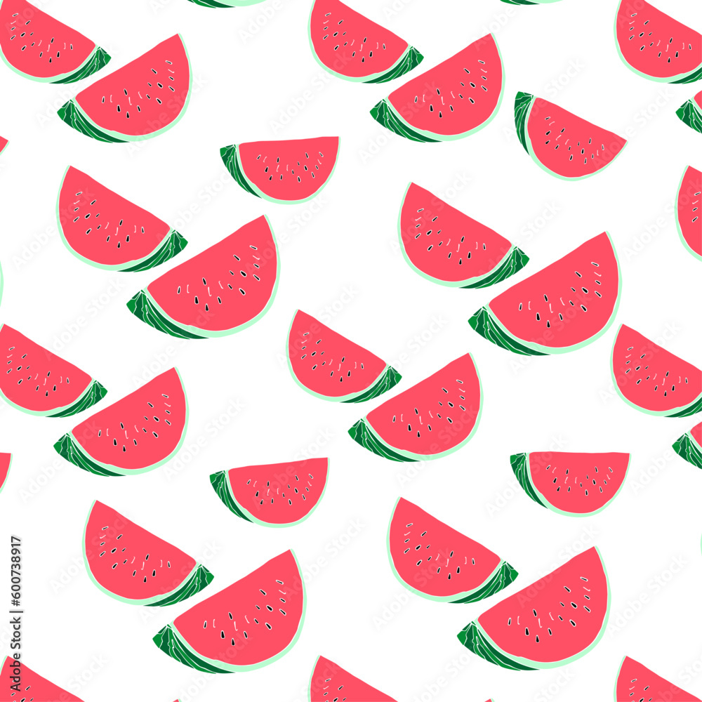pattern with painted watermelon pattern with painted watermelon