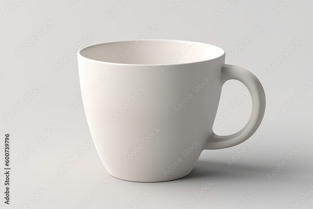 White cup isolated on white background. Generative AI White cup isolated on white background. Generative AI