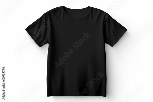 A black t - shirt on white background. Generative AI