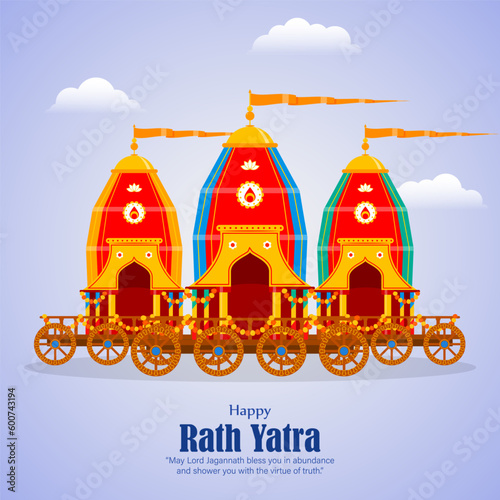 Vector illustration of Happy Rath Yatra social media story feed mockup template