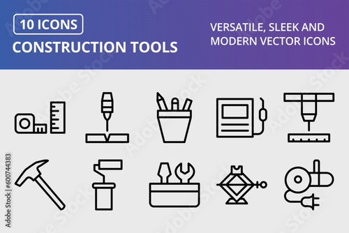 Vector Construction Tools Icon Set

