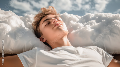 Gesunder Schlaf Power Napping Erholung Tagschlaf Entspannung Illustration Generative AI Digital Art Background Hintergrund Cover Magazin