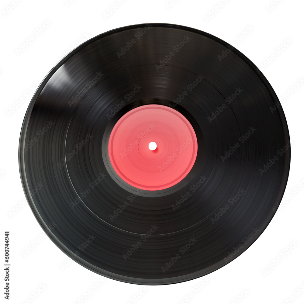 Old vinyl record isolated on white background