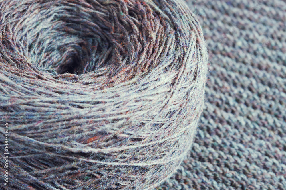 Round skein of wool yarn. Hobby, knitting, needlework. Round skein of wool yarn. Hobby, knitting, needlework.