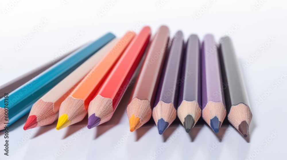 Colored pencil isolated on white background. Generative AI Colored pencil isolated on white background. Generative AI