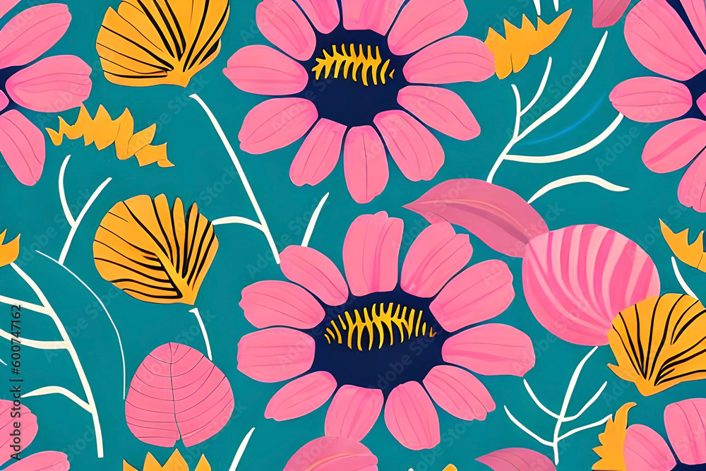 summer background with a vibrant and playful pattern. with bright and bold colors that evoke feelings of happiness, relaxation, and freedom