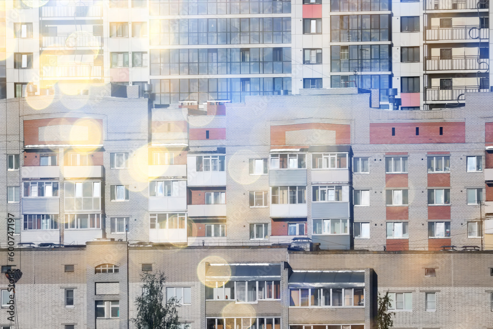 Fototapeta premium landscape contemporary ghetto russia apartment buildings architecture